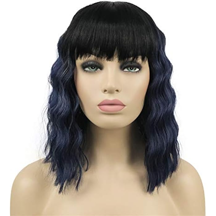 DILLARDS Lydell Mid-Length Wavy Synthenic Ombre Wigs With Bangs For Wowen Girls Blue - Image 2